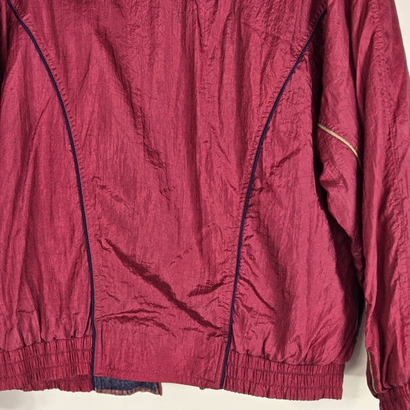 Vintage‎ Westside Connection 90s Aztec Burgundy Blue Windbreaker Long Sleeve - Picture 4 of 17